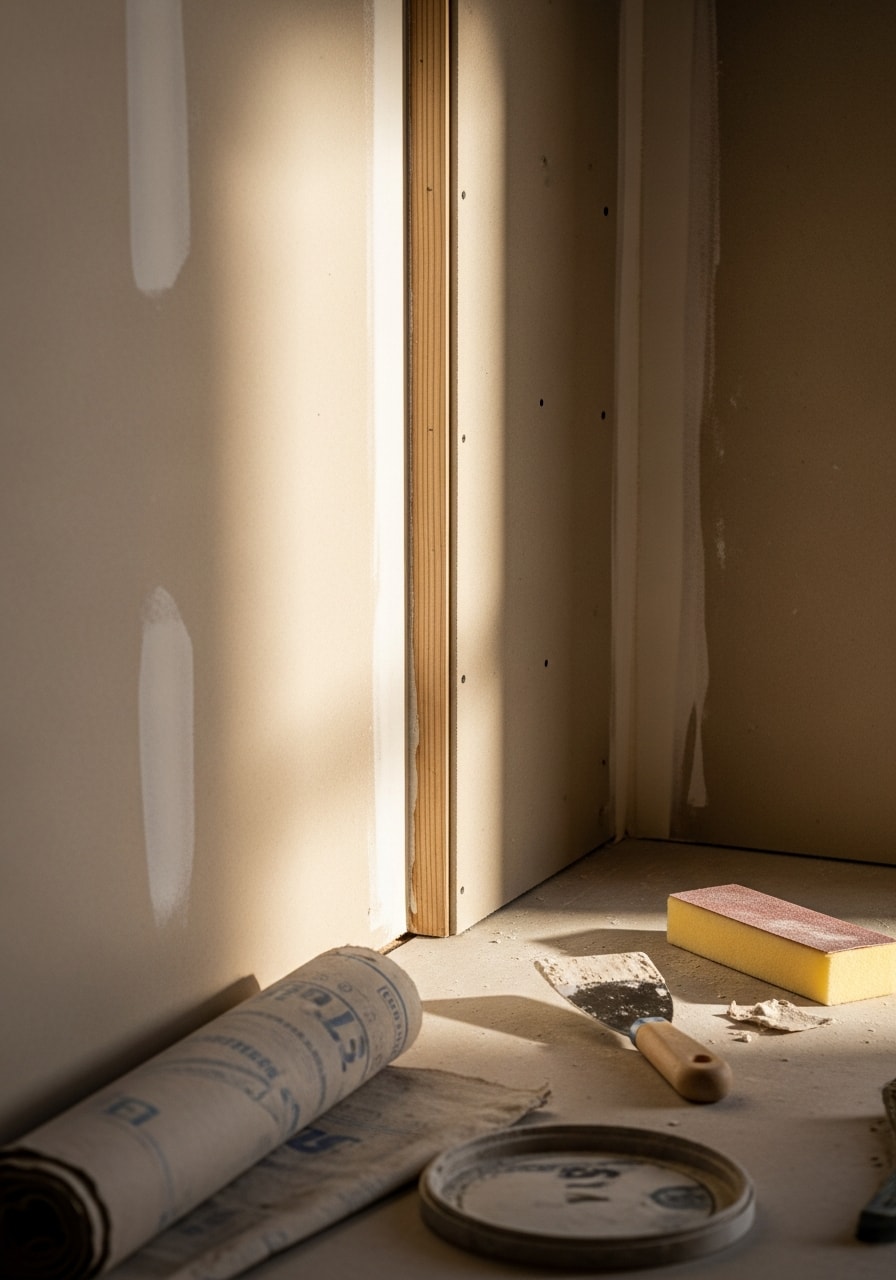 Close-up of professional finishing work on a Spring home, demonstrating quality craftsmanship and attention to detail.