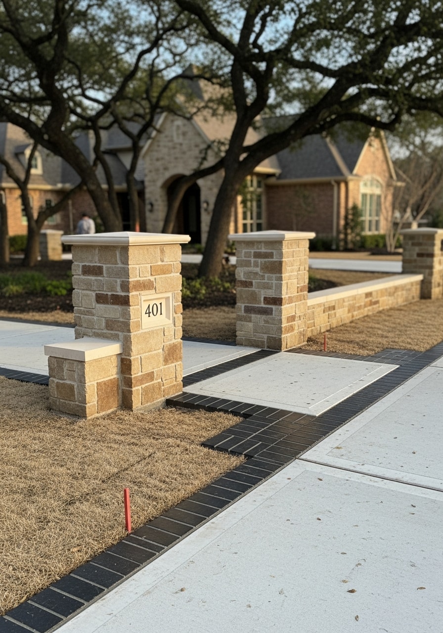Detail of quality workmanship on a Woodlands property, showing precision finishing and adherence to community standards.